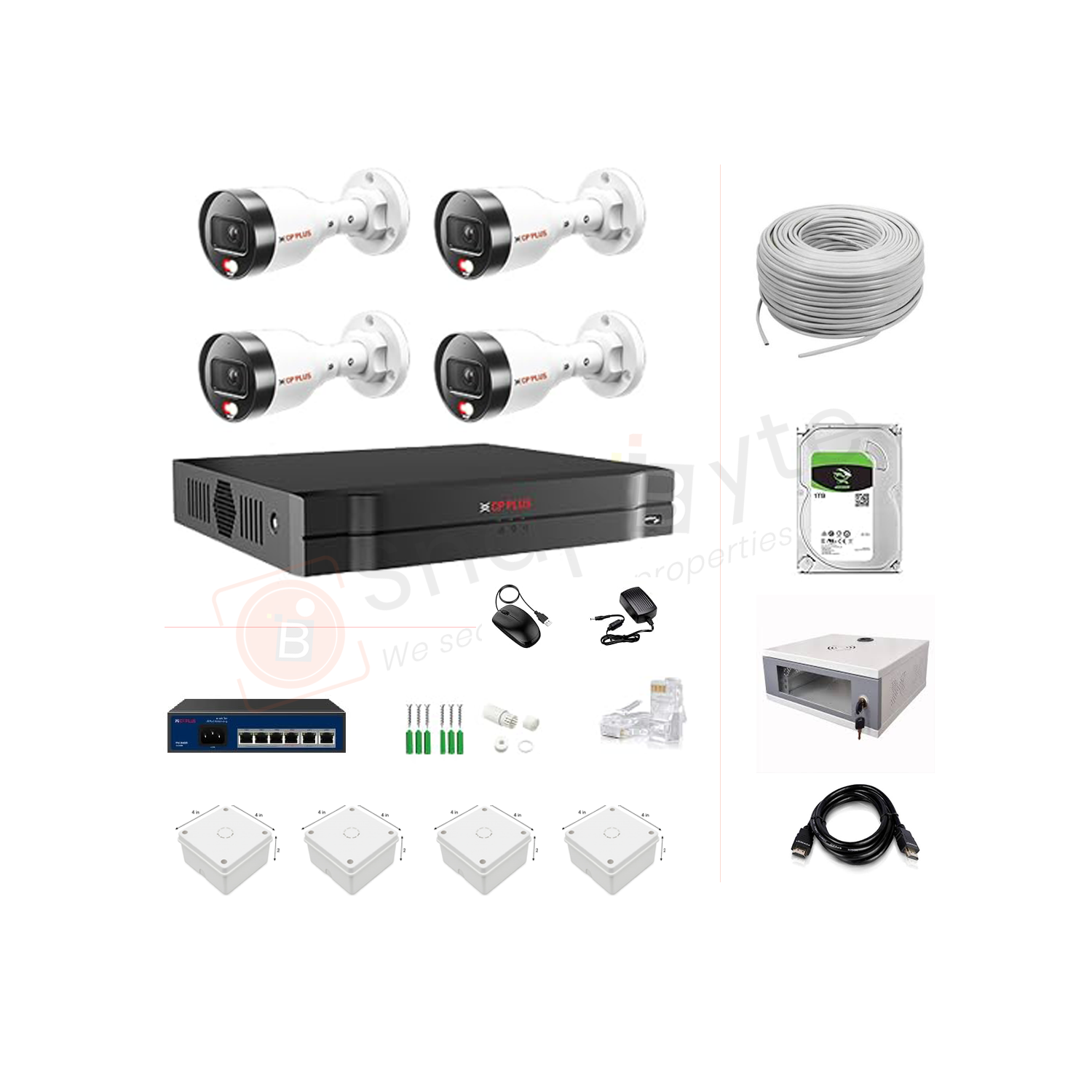 cctv 2mmp ip combo set